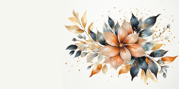 Blumenillustration für einfache und elegante Design-Website-Hintergrundgrußpostkarten