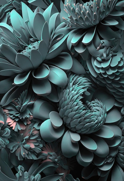 Blumenillustrationskunst, die durch künstliche Intelligenz erzeugt wird