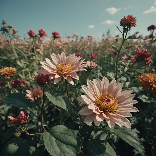 Blumenlandschaftshintergrund