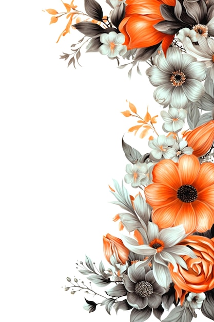 Blumenmotiv mit einfarbigem Hintergrund