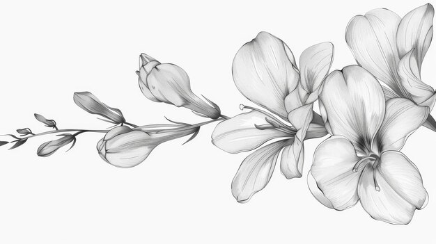 Blumenmuster Grafische Illustration Skizze Freesia