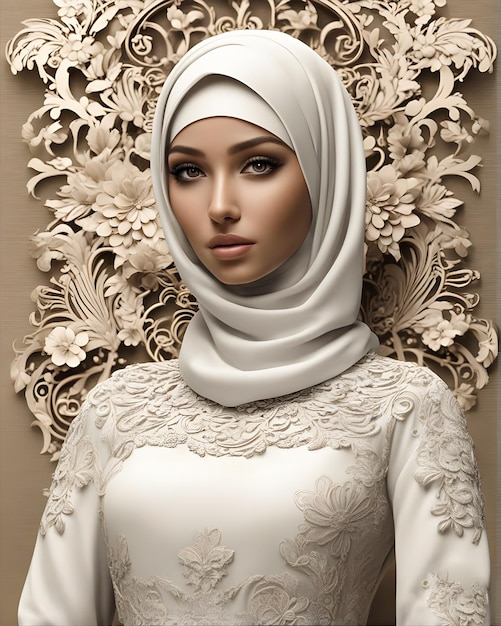 Blumenmuster Hijab-Mode