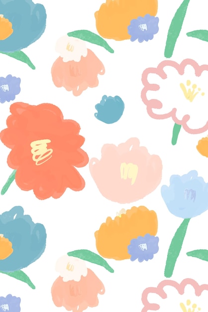 Blumenmuster hintergrund png handgezeichnet