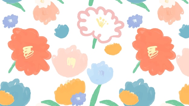 Blumenmuster hintergrund png handgezeichnet