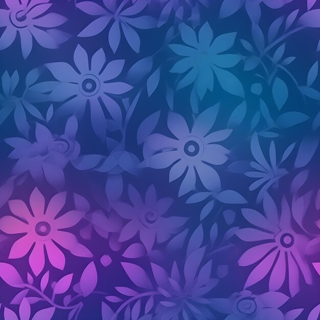 Blumenmuster Nahtloses Muster mit dekorativen Blumen und Pflanzen AI