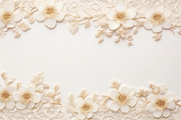Blumenrahmen auf Weiß mit Kopierraum