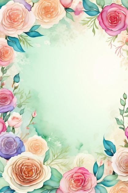 Blumenrahmen-Hintergrund mit schönen Blumen und Blättern