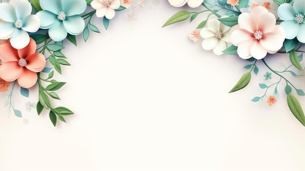 Blumenrahmen-Kartenvorlage mit mehrfarbigen Blumenblättern für Banner-Hochzeitskarte