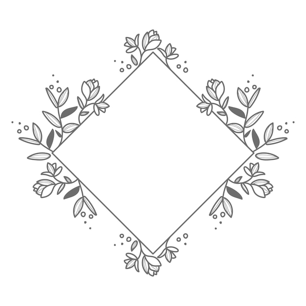 Blumenrahmen png-Dudle-Aufkleber mit durchsichtigem Hintergrund