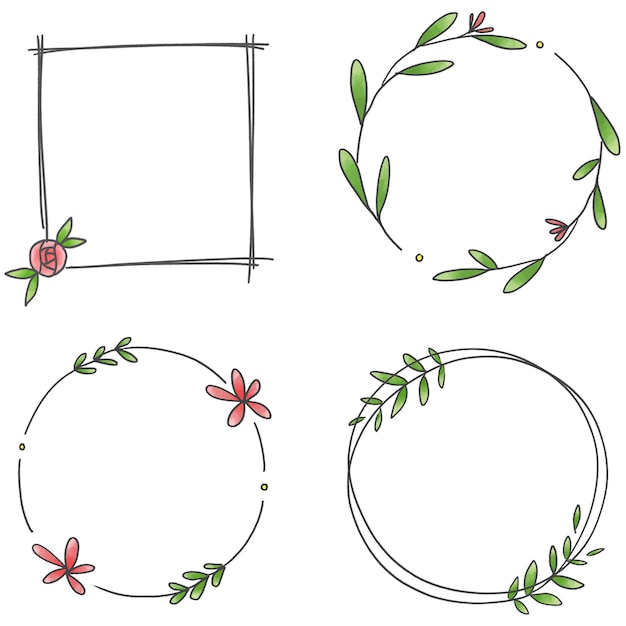 Blumenrahmen-Satz durchsichtig png