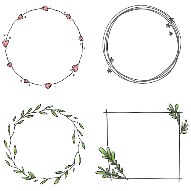 Blumenrahmen-Satz durchsichtig png