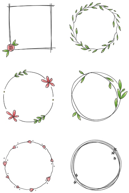 Blumenrahmen-Satz durchsichtig png