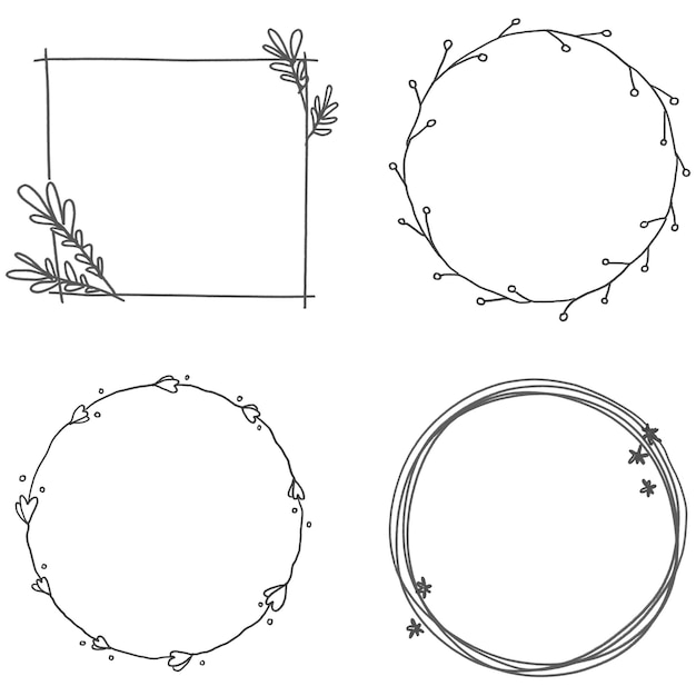 Blumenrahmen-Satz durchsichtig png