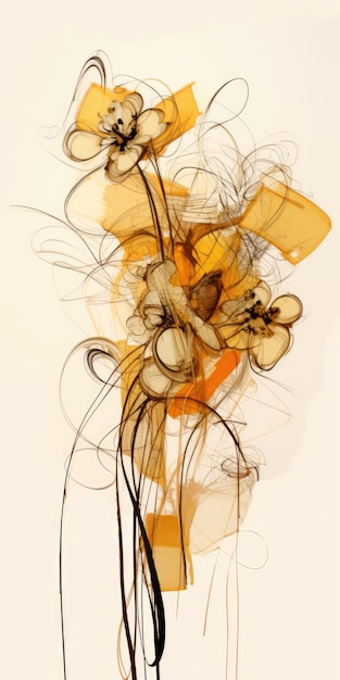 Blumenstrauß Abstrakte moderne Kunstmalerei Collage Leinwand Ausdruck Illustrationskunstwerk