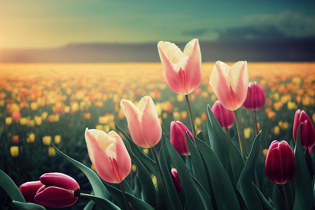 Blumenstrauß aus Tulpen Urlaubskarte Desktop-Hintergründe schöne Blumen