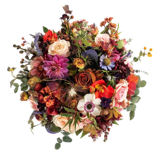 Blumenstrauß saisonale Farben Blumenarrangements Isolierte Grafik