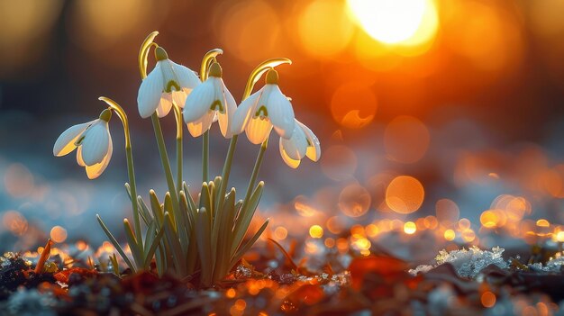 Blumenstücke, die im Gras wachsen