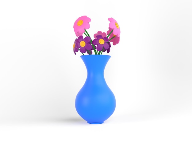 Blumenvase, Linke Seite, Freigestellt, In, Weiß, Hintergrund