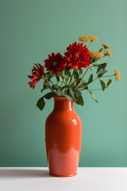 Blumenvase mit minimalistischem Hintergrund