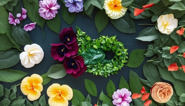 Foto blumenwandhintergrund mit erstaunlichen roten orange rosa purpurroten grünen und weißen chrysanthemenblumen