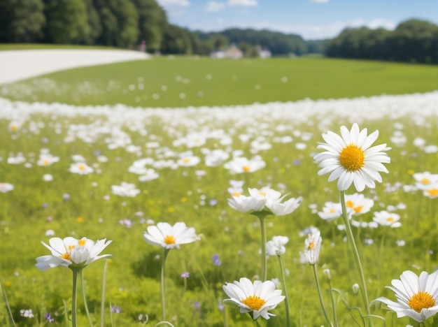 Foto blumenwiese panorama sommerliche bltenpracht