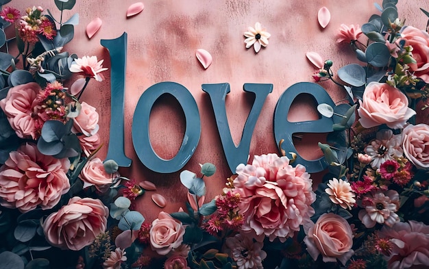 Blumige Liebesbriefe Blüten Schreib Liebe auf Staubige Rose