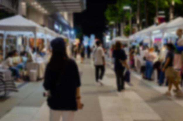 Blur Hintergrund abstrakte Menschen einkaufen Nachtmarkt Street Food Festival defokussiert