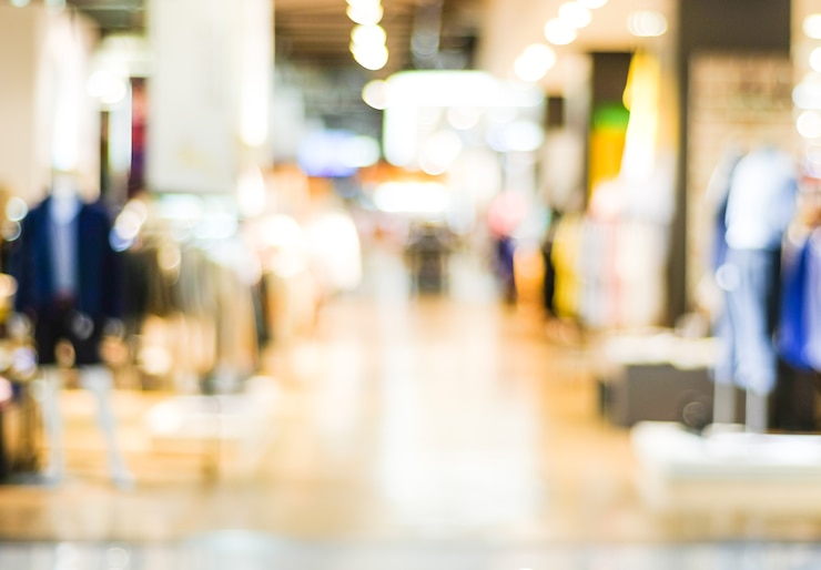 Foto blur store com bokeh light background