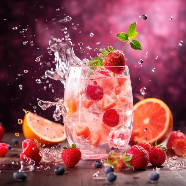 Blushing Bubbles Ein erfrischend lebendiger Sommercocktail mit frischer Fruchtinfusion