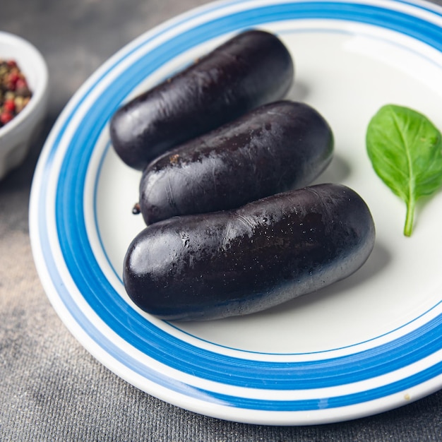 blutwurst wurst blutig gesunde mahlzeit essen snack diät auf dem tisch kopieren raum essen hintergrund