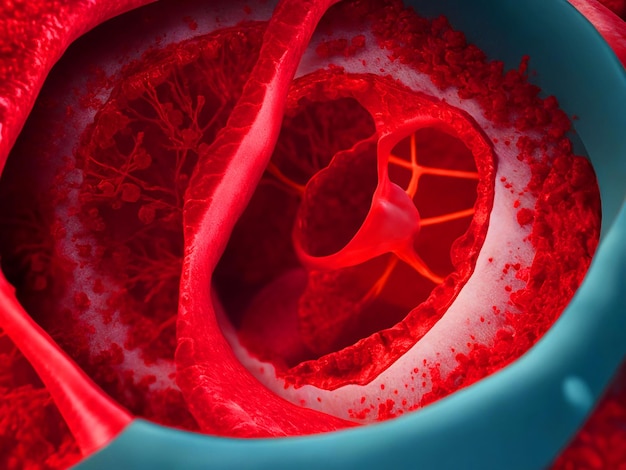 Blutzelllysis innerhalb des Blutgefäßes echte Anatomie in hoher hatte Foto realistische High-Definition