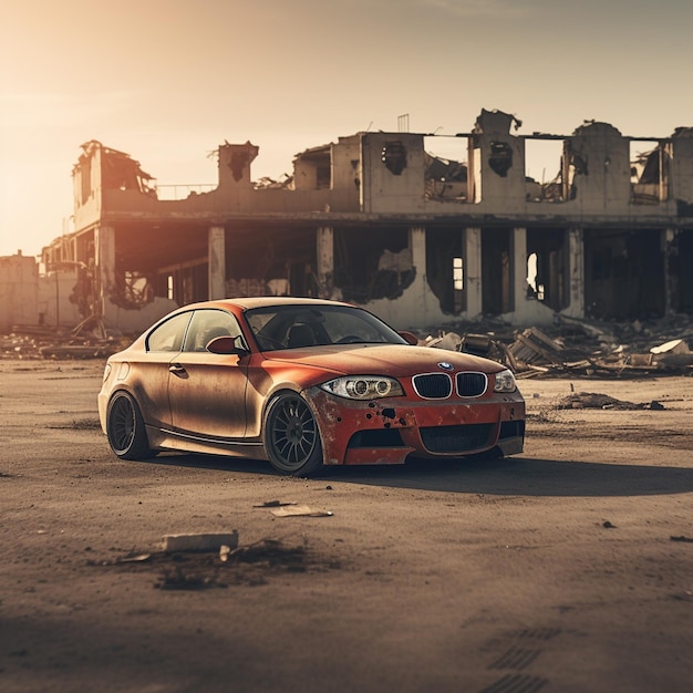 Bmw 135i estacionado em uma área deserta