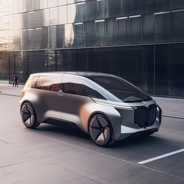 BMW DNA entfesselte den futuristischen, grauen, ikonischen MPV, ein Meisterwerk der Innovation im Jahr 2040