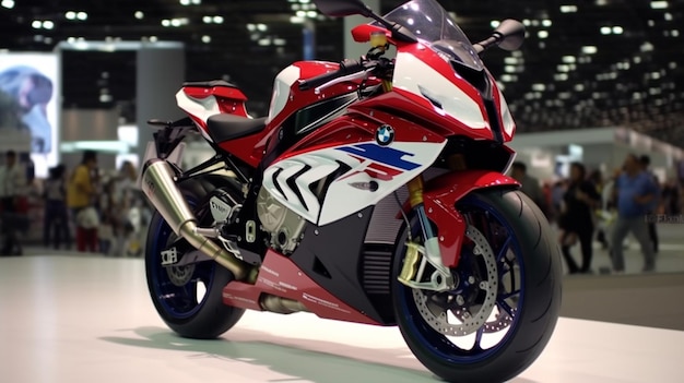 Foto bmw s1000 rr sport super ike em uma bela exibição de ia generativa