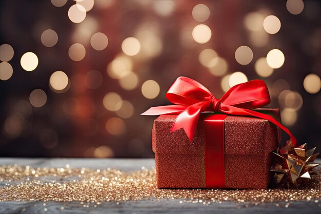 Foto boa caixa de presente de natal embrulhada presente caixa de presente vermelha