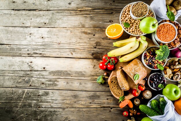 Foto boa comida rica em fibras de carboidratos