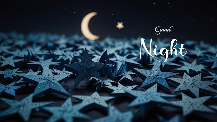 Foto boa noite estrelas e lua