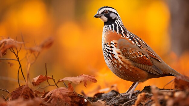 El bob blanco del norte Colinus virginianus en la naturaleza