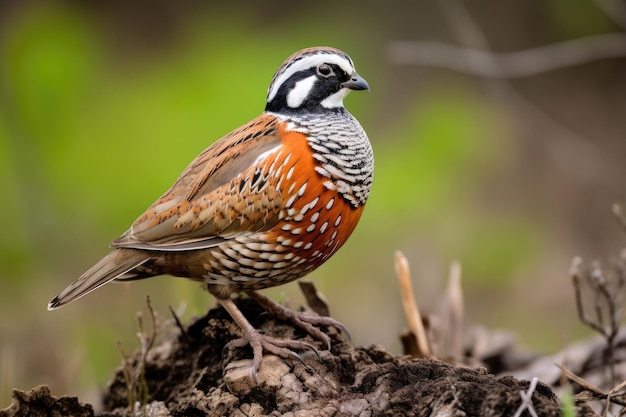 El bob blanco del norte Colinus virginianus en la naturaleza