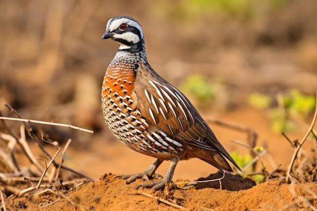 El bob blanco del norte Colinus virginianus en la naturaleza