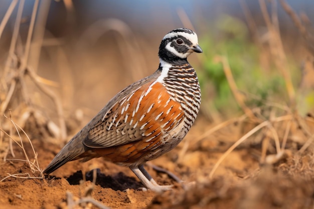 El bob blanco del norte Colinus virginianus en la naturaleza