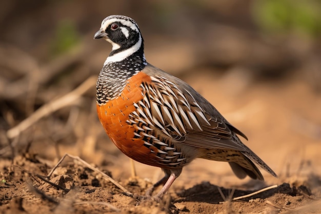 El bob blanco del norte Colinus virginianus en la naturaleza