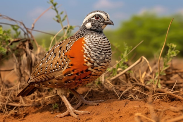 El bob blanco del norte Colinus virginianus en la naturaleza