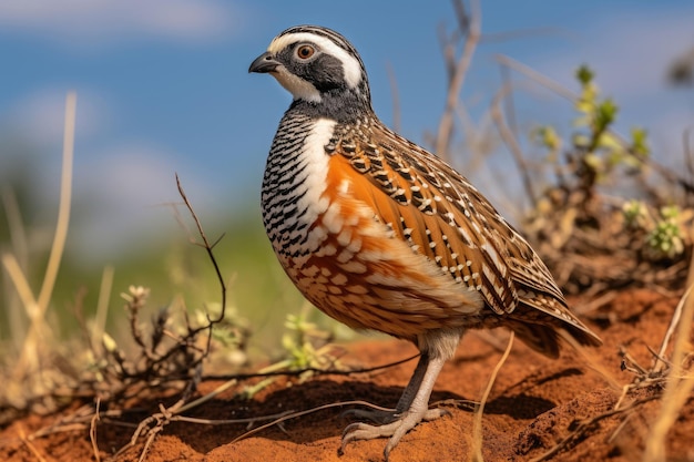 El bob blanco del norte Colinus virginianus en la naturaleza