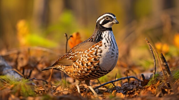 Foto bob branco do norte colinus virginianus na natureza