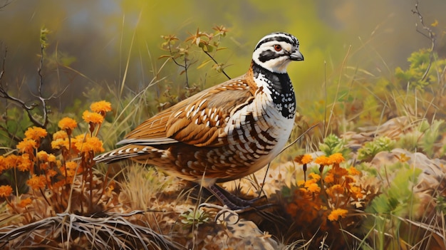 Foto bob branco do norte colinus virginianus na natureza