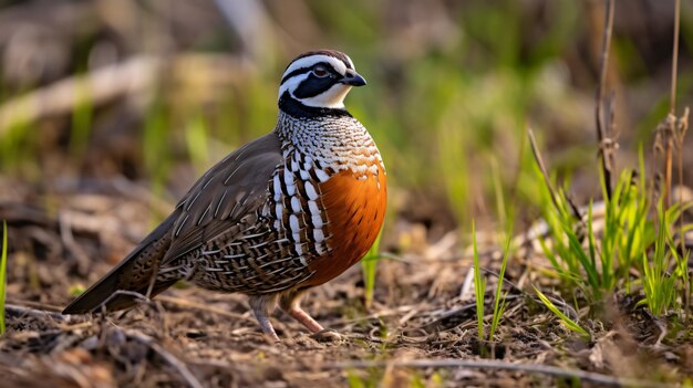 Foto bob branco do norte colinus virginianus na natureza