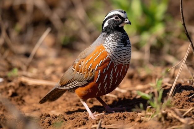 Foto bob branco do norte colinus virginianus na natureza