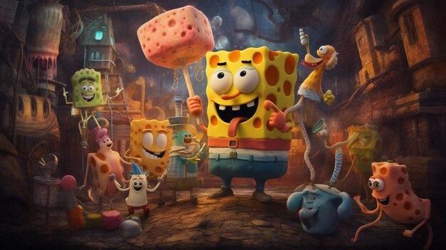 Bob Esponja Squaarepants e amigos