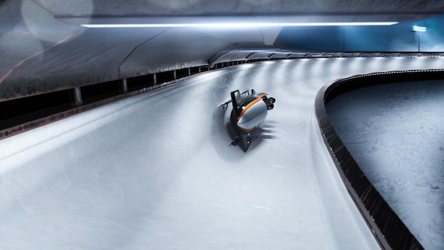 Bobsleigh deporte Render 3D Ilustración